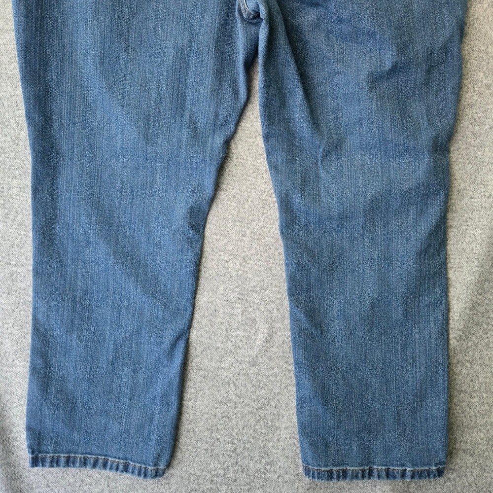 LL Bean Classic Fit Straight Leg Jeans Womens 14 Petite Blue Stretch 500328 - Picture 8 of 11